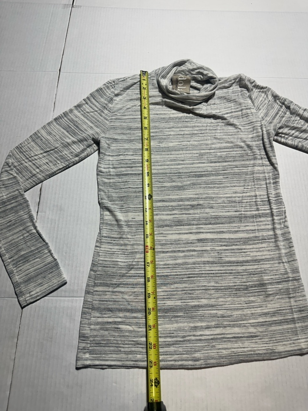 Dolan Left Coast Collection Heather Gray off white Long Sleeve Mock Neck Top XS - Picture 4 of 8